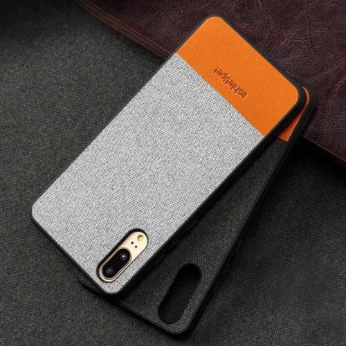 Genuine Leather Phone Case For Huawei P10 p20 P20 Pro Lite Mate 10 Case Canvas Stitching Back Cover For Honor 9 10 nova2 Case