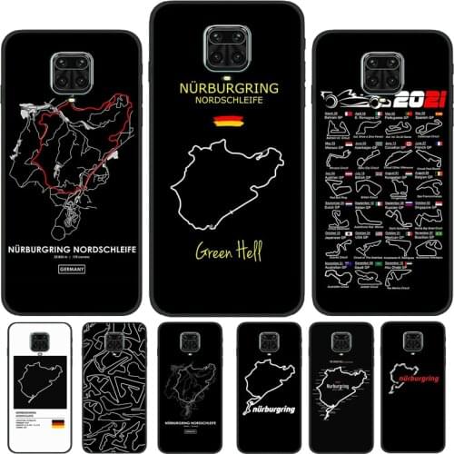 Nurburgring F1 Circuit For Xiaomi Redmi Note 10 Pro 8T 9S Note 7 8 9 Pro Case For Redmi K40 9C 9A 9T Back Cover