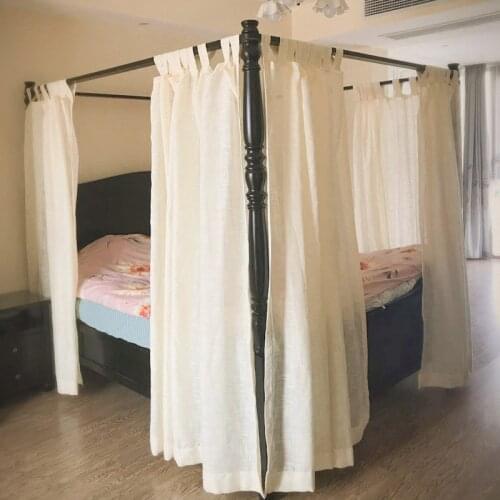 Cibinlik Modern Bed Canopy Netting Mosquito Net Bedding Decoration Thicken Quality Linen Fabric Custom-made Solid Roman Curtain