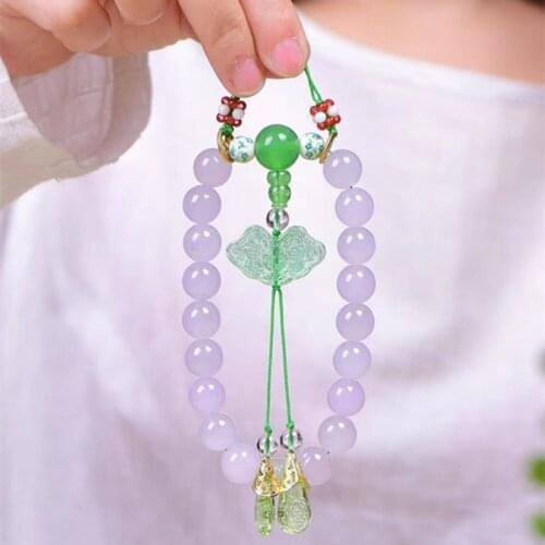 Qing Dynasty Same Style Bracelet of Queen Purple Chalcedony Crystal Beads Prayer Womens Accessories healing