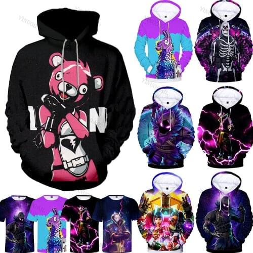 Shooting Cute Bear Battle Game 100-160cm Children Hoodie Gunman 3D Hoodies Streetwear Hip Hop Warm Hoody Sweatshirt Harajuku
