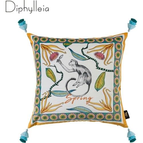 Diphylleia American Luxury Sofa Throw Pillow Cover European Retro Mystical Animal INS Cushion Case Boho Ethnic Style Home Decor
