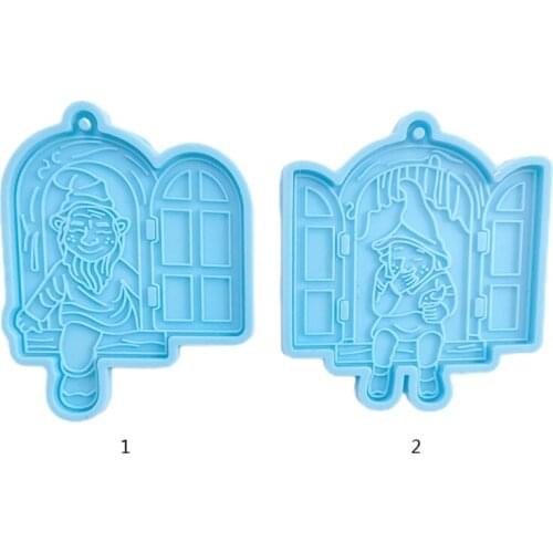 Dwarf Keychain Epoxy Resin Mold Hanging Pendant Silicone Mould DIY Crafts Jewelry Necklace Casting Tools