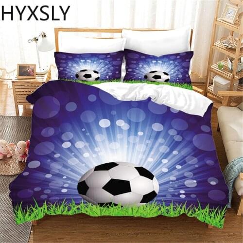 3D Print Football Soccer Bedding Set Sports Pattern Duvet Cover Comforter Bed Linen Queen King Single Double Size Kids Boy Gift