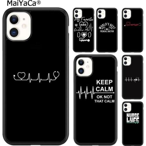 MaiYaCa Nurse Heartbeat design Phone Case Cover For iPhone SE 6 6s 7 8 plus X XR XS 11 12 pro max Samsung Galaxy S8 S9 S10 shell