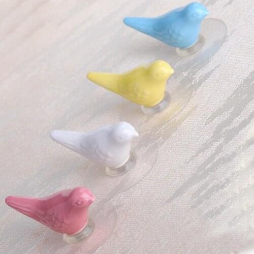 Fashion Cartoon Color Bird Children Room Wardrobe Door Decorative Hook Blue Pink Yellow White Drawer Cabinet Knob Pull Handle