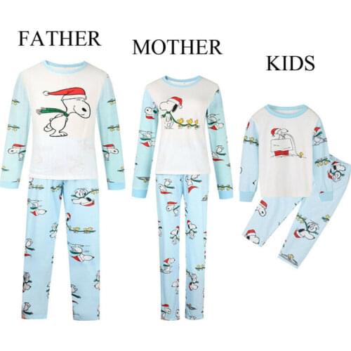 New Brand Family Matching Christmas Pajamas Set Women Baby Kids Winter Christmas Clothing Bear Cartoon Print Sleepwear Nightwear