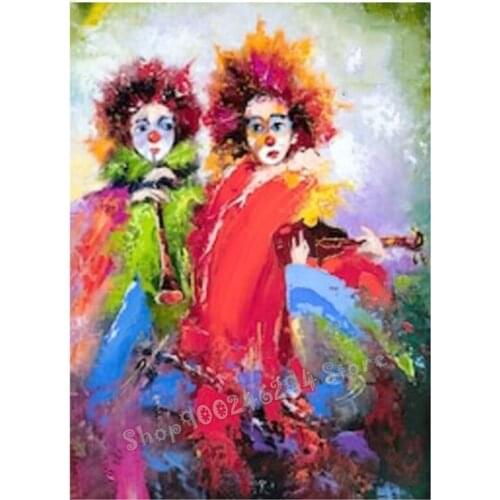 New arrival Diamond Painting cross stitch Two Clowns Diamond embroidery 5d diy full square diamond mosaic diamond paint FF3244