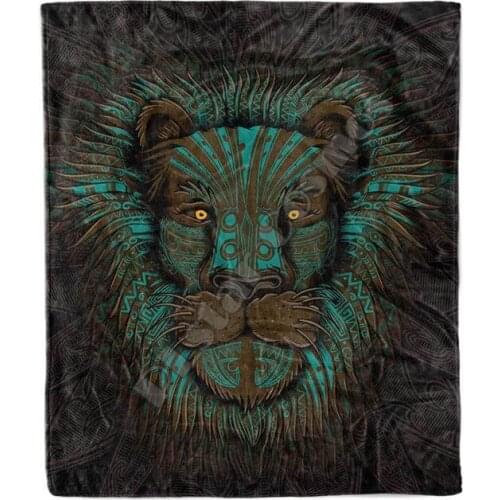 Viking tattoo Lion Warrior Blanket 3D full printed Wearable Blanket Adults For Kids Warm Sherpa Blanket Drop Shipping 02