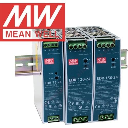 Original Mean Well EDR-150-24v meanwell EDR Series 150w Single Output Industrial DIN RAIL Power Supply