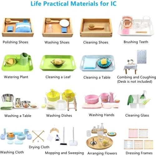 Montessori Practical Materials for IC Cleaning Working Washing Working Arranging Flowers Preschool Early Education Basic Skill
