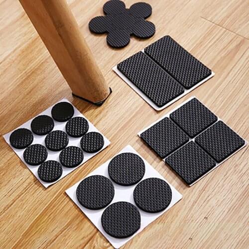 Chair Feet Protector Black Furniture Feet Floor Protector Pads Table Legs DIY Rubber Anti-Skid Scratch Resistant