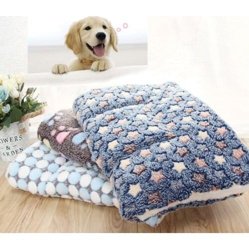 Dropshipping Thickened Pet Soft Fleece Pad Blanket Bed Mat For Puppy Dog Cat Sofa Cushion Home Washable Rug Keep Warm
