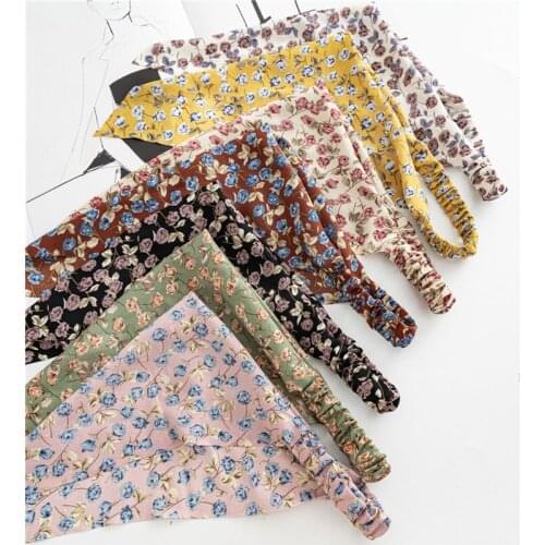 Triangle Bandanas Hairband Floral Print Scrunchies Hair Scarf Headband Elastic Hair Bands Turban Headwrap Women Hair Accessories