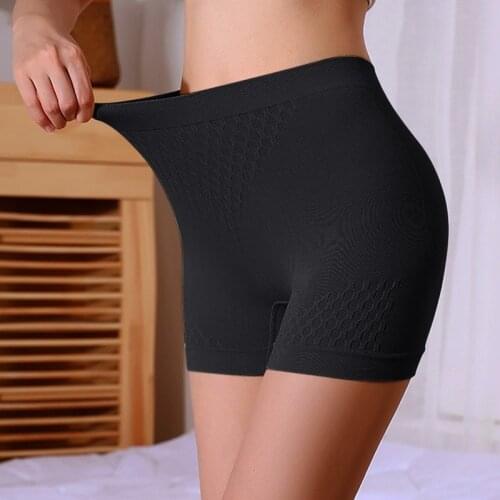 Cotton Boyshort Women High Waist Body Shaper Slimming Butt Lifter Shapewear Solid Color Seamless Underwear Tummy Control Panties