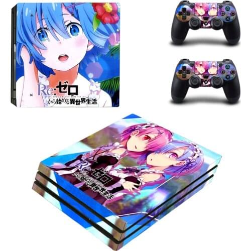 Anime Cute Girl PS4 Pro Skin Sticker Decal for PlayStation 4 Console and 2 Controller PS4 Pro Skin Sticker Vinyl
