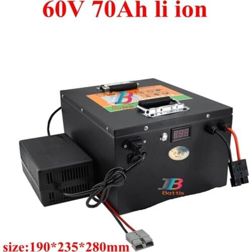 Waterproof 60v 70ah lithium ion bateria BMS li ion for 3500W 2000w Tricycle scooter motorcycle camper bakfiets +10A charger