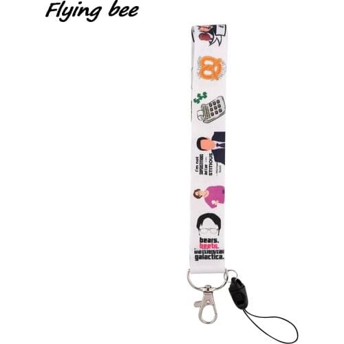 X1919 TV Show The Office Fashion Short Key Chain Lanyard Gifts For Child Students Friends Phone USB Badge Holder Necklace