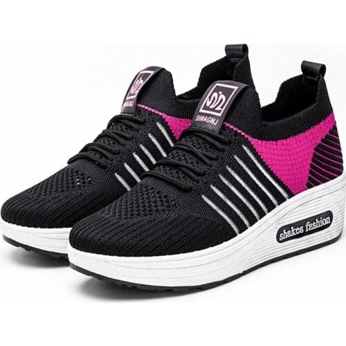 2021 Summer Woman Slope Soft Sole Sole Shoes And Hida Breathable Ladies Casual Run Shoes J106