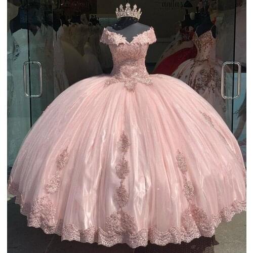 2021 High Quality Ball Gown Quinceanera Dresses Lace Appliques Sequins Beaded Corset Princess Sweet 16 Prom Party Gowns BM694