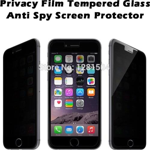 300pcs/lot 9H 2.5D Privacy Film Tempered Glass For iPhone 5 6 7 plus 4.7" 5.5"Anti Spy Screen Protector Anti-shatter Shockproof