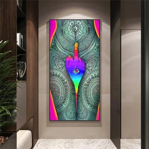 Abstract Colorful Girl Body Canvas Paintings On The Wall Art Posters And Prints Graffiti Art Pictures Home Decoration Cuadros