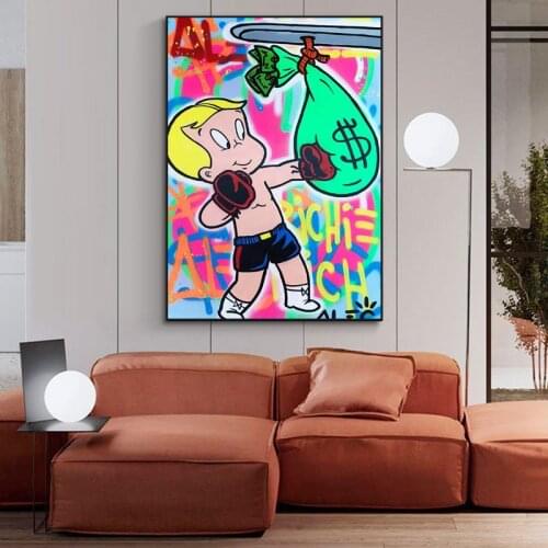Alec Monopoly Richi Money Graffiti Art Canvas Paintings On the Wall Art Posters and Prints Street Art Canvas Pictures Home Decor