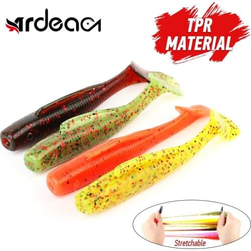 Ardea TPR T Tail Lures 4pcs 80mm 4.8g Elastic Silicone Floating Swimbaits Shad Easy Shine Jigging Wobblers Flexible Strong