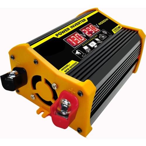 220/110 V 4000W Car Power Inverter 12V To 220V Sine Wave Car Inverter With Voltage Display Has 2 USB Ports Free Shipping