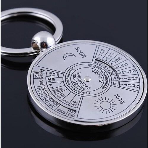 FREE SHIPPING BY DHL 150pcs/lot 2015 Zinc Alloy 50-year Calendar Keychains Keyrings with Custom logo
