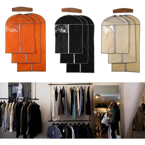 Garment Suit Cover Clothing Coat Covers Bag Dustproof Storage Protector Breathable Dust Cover Household Merchandises Beige Black