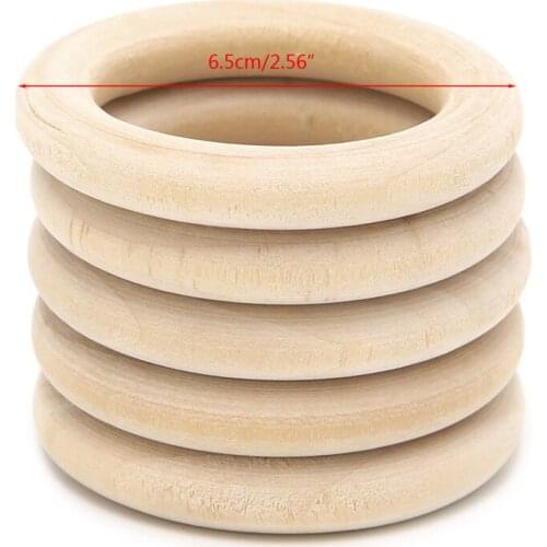 DIY Wooden Beads Connectors Circles Rings Beads Lead-Free Natural Wood