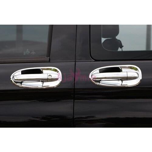Chrome handle Protective Cover Door Handle Outer Bowls Moulding 2014-2019 For Mercedes Benz Vito V Class V260 W447 Accessories