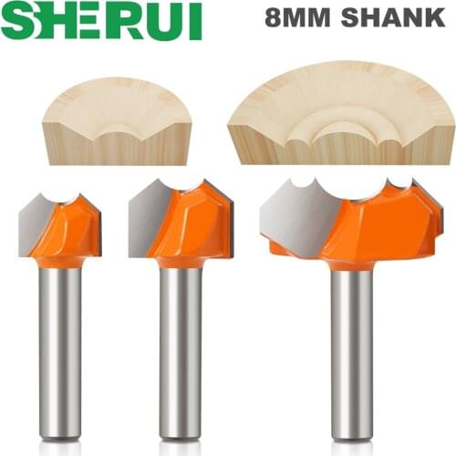 8mm Shank Professional Grade Double Arc Ball Bit Round Over Router Bits Woodworking Engraving Cutter