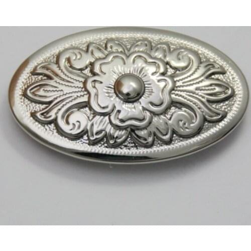 KBO02) 10pc Diablo Oval button 1-3/4" (4.3cm) x1" (2.6 cm) Silver