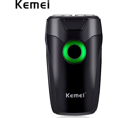 Kemei-202A Portable Electric Razor Rechargeable Mini Shaving Beard Trimmer Twin Floating Blade Shaving Razor Men Beard Trimmer
