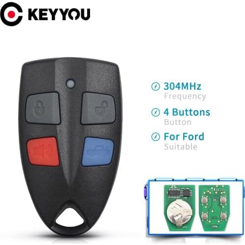 KEYYOU For Ford 4 Buttons Car Remote Key 304MHZ For Ford AU Falcon FPV XR6 XR8 2 & 3 Series 1999 2000 2001 2002 Keyless Entry