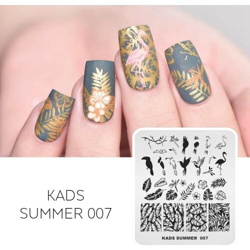 Summer Series Nail Stamp Plate Watermelon Flower Leaves Pattern Nail Stamping Image Temlate For DIY Nail Decoration Print Mold