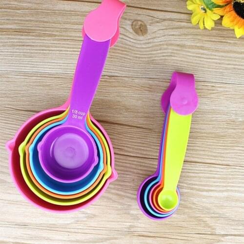 5pcs Plastic Multicolor Measuring Spoons Colorful Sugar Cake Patisserie Baking Tools Portable Kitchen Gadgets Cook Accessories
