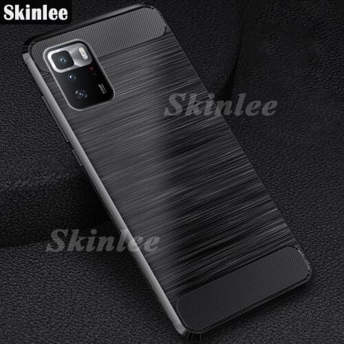 Skinlee Soft Case For Poco X3 Pro Carbon Fiber Drawing Shockproof Cover Phone Case For Xiaomi Poco X3 GT Cover