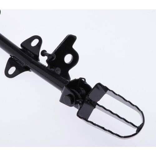 Set of Aluminum Footpegs Foot Rest Mount Bracket Bar and Kickstand Parking Support for 110cc 125cc 140cc ATV Scooter, Black