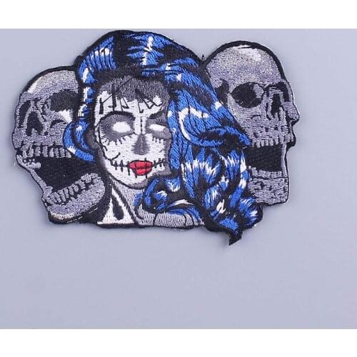 Punk Ghost Girl Patch Sewing Badge Iron On Patches On Clothes Embroidered Patch For Clothing s Stripe Sticker Patches Applique
