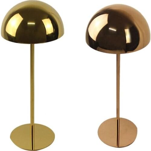 Stainless Steel Hat Display Stand Golden Mirror Hat Stand, Hat Holder Hat Shoot Props