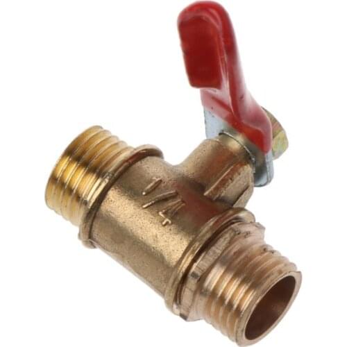 Y55D 1/4" Ball Valve Male to Male Pipe BSP Brass Ball Valve with Red Lever Handle