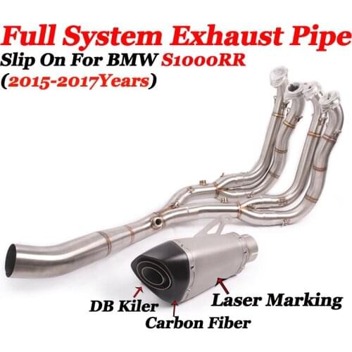 Slip On For BMW S1000RR 2015 2016 2017 Full Set Motorcycle GP Exhaust Muffler Modified Stainelss Steel Front Middle Link Pipe