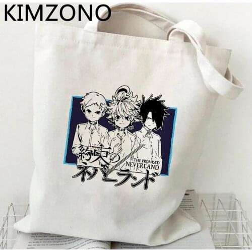 The Promised Neverland shopping bag bolsas de tela handbag canvas reusable eco shopping bag net tote jute foldable sacolas