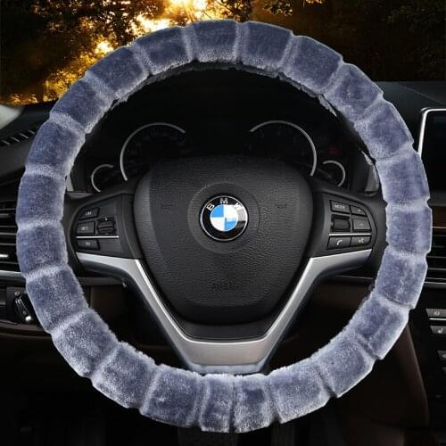 Universal Carr plush Steering-Wheel Covers Anti-slip Skidproof Durable 37-38CM/15" Dynamic Fibre Handmade Steering Wheel Cover