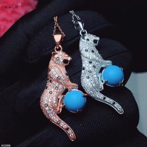 Jewelry 925 Sterling Silver Optimized Turquoise Gemstone Girl Pendant Heart New Fashion Explosion Model Supported Testing