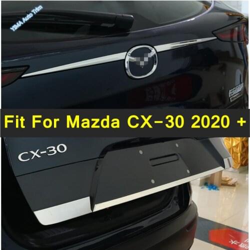 Lapetus Rear Tail Trunk Lid Cover Tailgate Door Handle Stripe Sill Trim Stainless Steel For Mazda CX-30 2020 2021 Exterior Parts