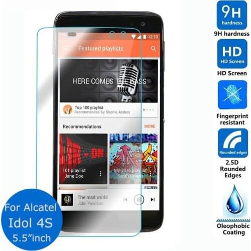Alcatel One Touch Idol 4S Tempered Glass 9H Original Protective Film Explosion-proof Screen Protector for Idol 4S 5.5"inch